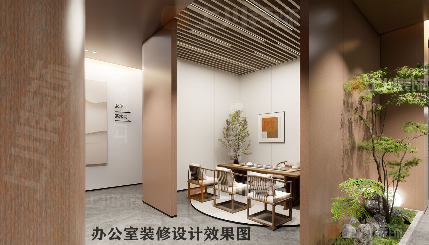 上川装饰专注办公室装修设计:佛山市三水区办公室装修设计效果图案例